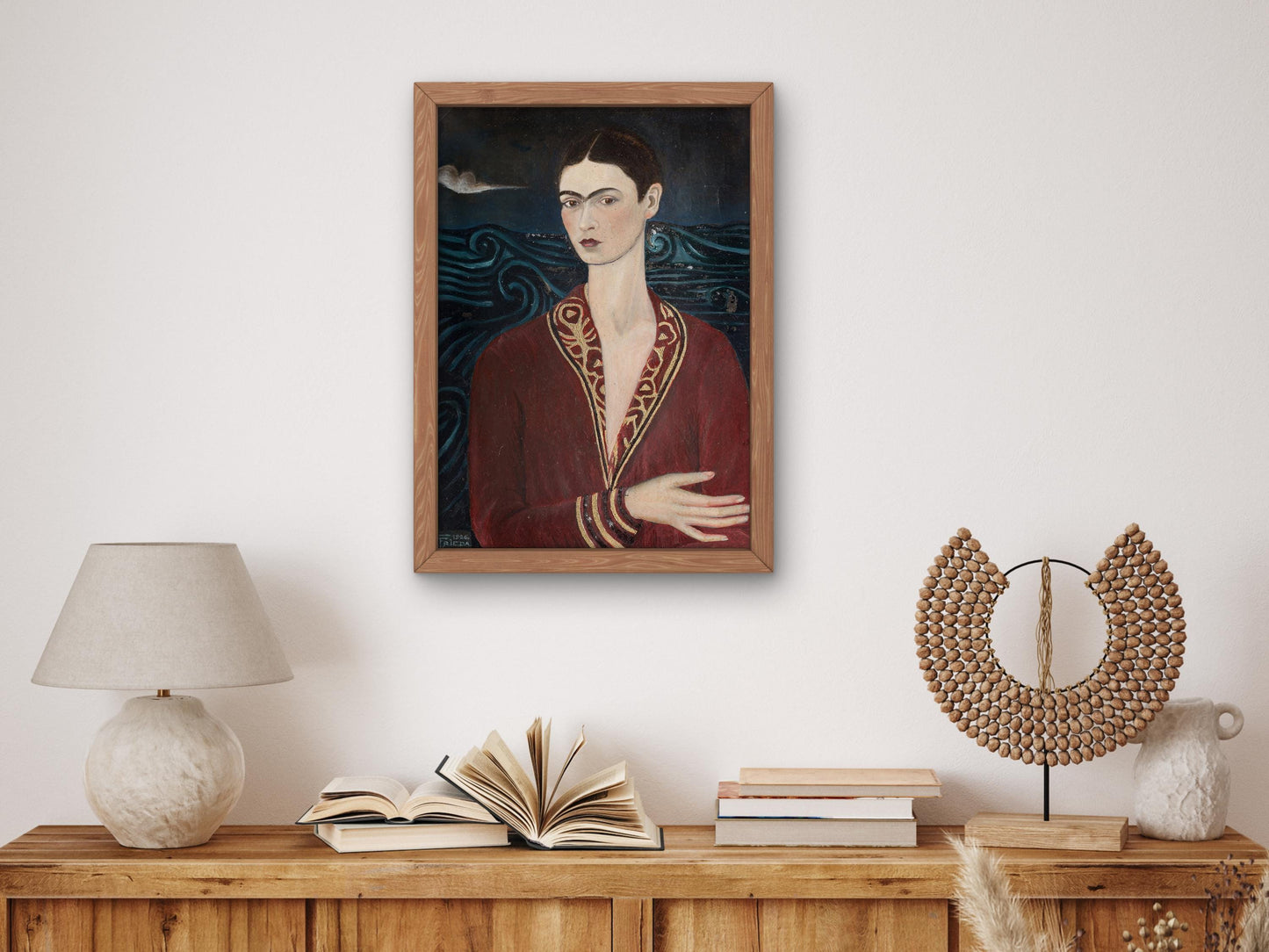 Self-Portrait in a Velvet Dress by Frida Kahlo 1926, Museum Quality Print, Modern art, home Deco Wall art Poster Housewarming art Gift