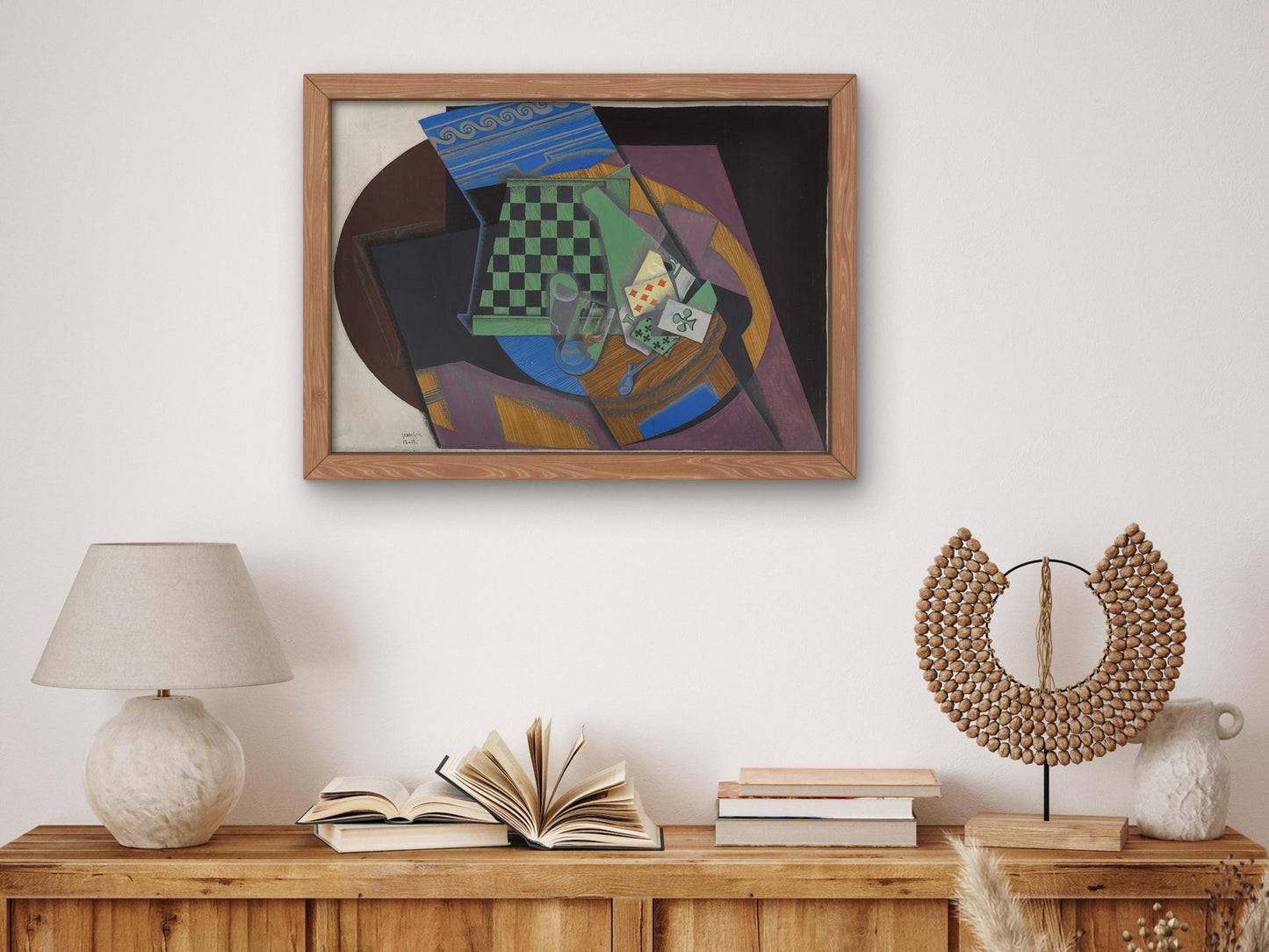 Damier et cartes à jouer by Juan Gris 1915, Museum Quality Oil Painting, Modern Art home decor, wall art