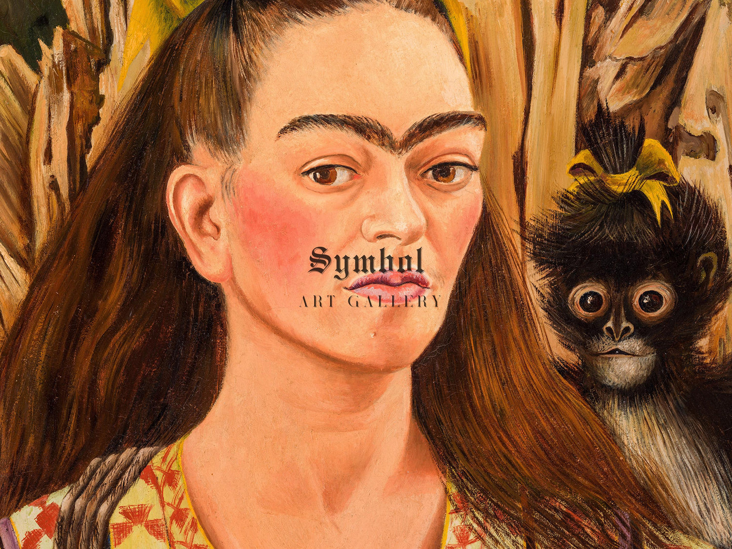 Self-Portrait with Monkey by Frida Kahlo 1945, Museum Quality Print, Modern art, home Deco Wall art Poster Housewarming art Gift