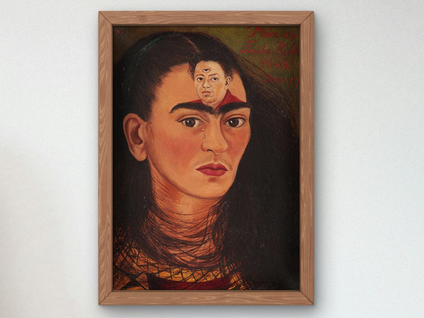 Diego and I by Frida Kahlo 1949, Museum Quality Print, Modern art, home Deco Wall art Poster Housewarming art Gift