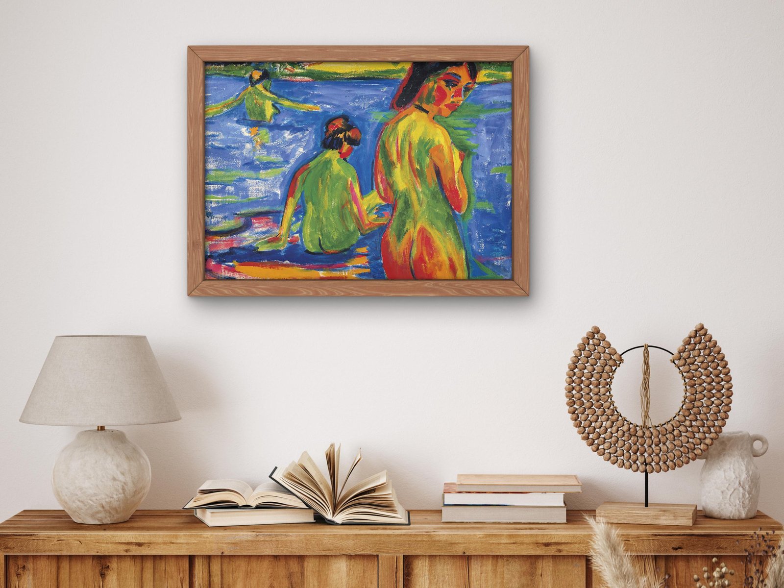 Im See badende Mädchen by Ernst Ludwig Kirchner, 1912, Expressionism and Fauvism, fine art print
