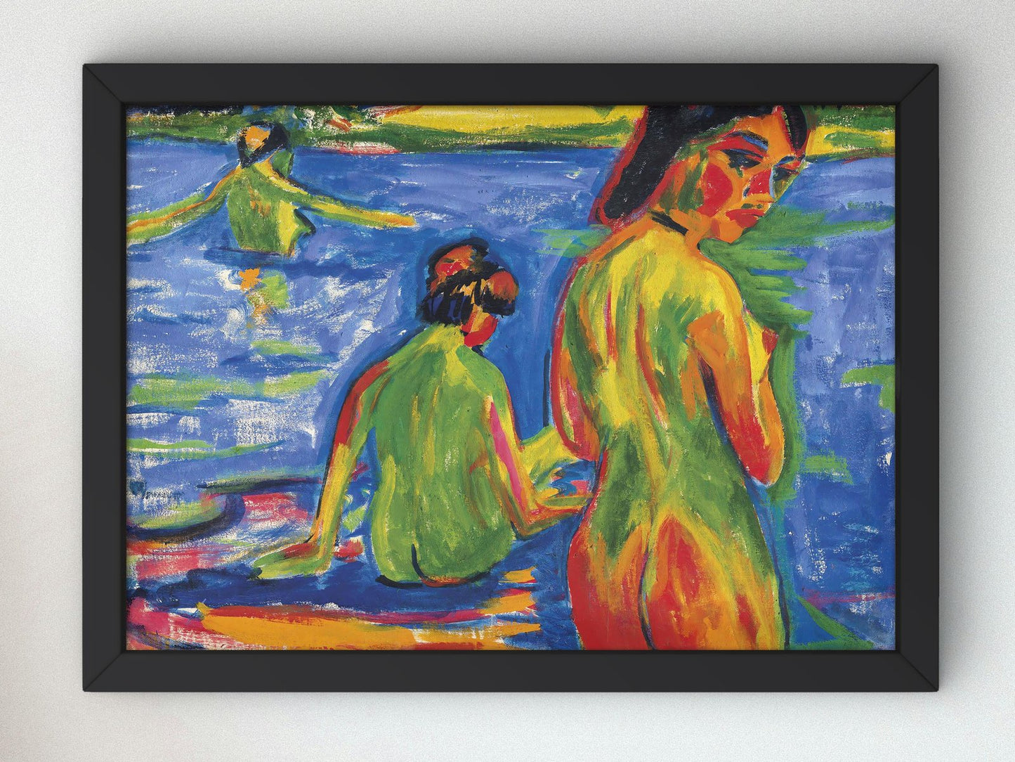 Im See badende Mädchen by Ernst Ludwig Kirchner, 1912, Expressionism and Fauvism, fine art print
