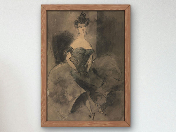 In Expectation by Constantin Guys 1800, Wall Art Print, Fine Art Reproduction, Museum Quality Decor, Poster