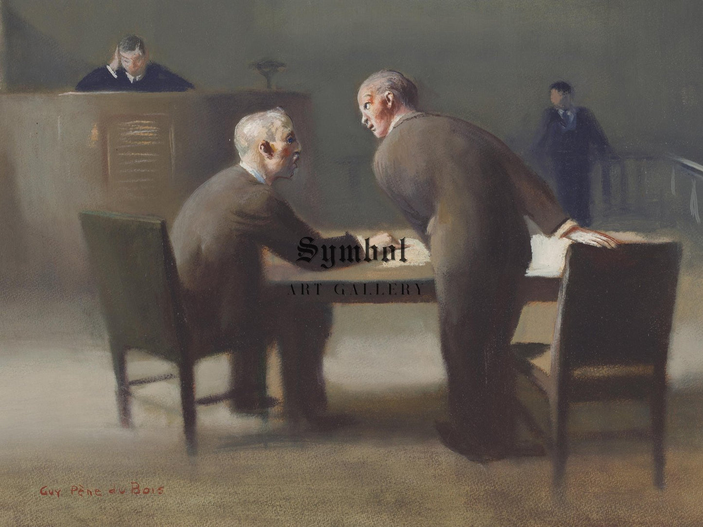 In the Courtroom by Guy Pene du Bois, 1940, Art Deco and American Modernism, fine art print