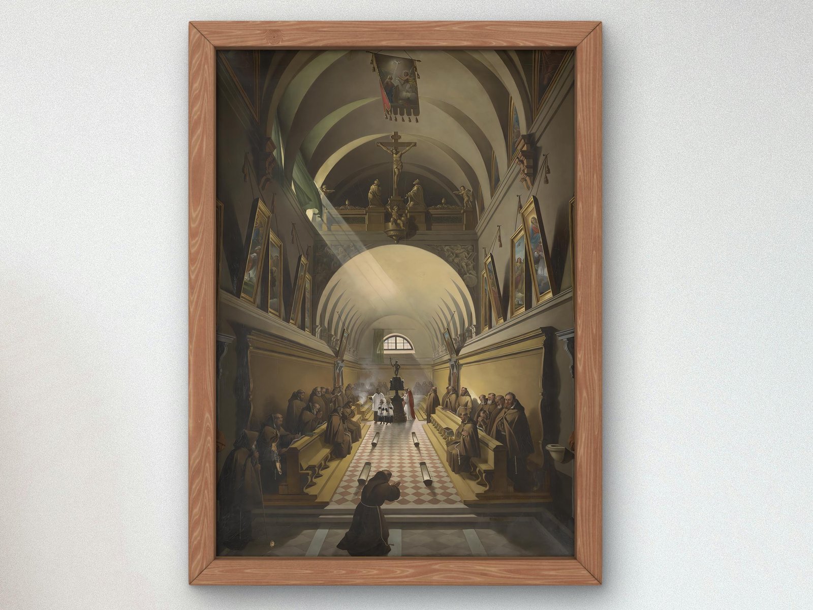 Interior of a Capuchin Convent by François-Marius Granet, 1825, Romanticism, fine art print