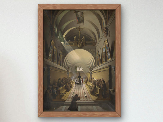 Interior of a Capuchin Convent by François-Marius Granet, 1825, Romanticism, fine art print