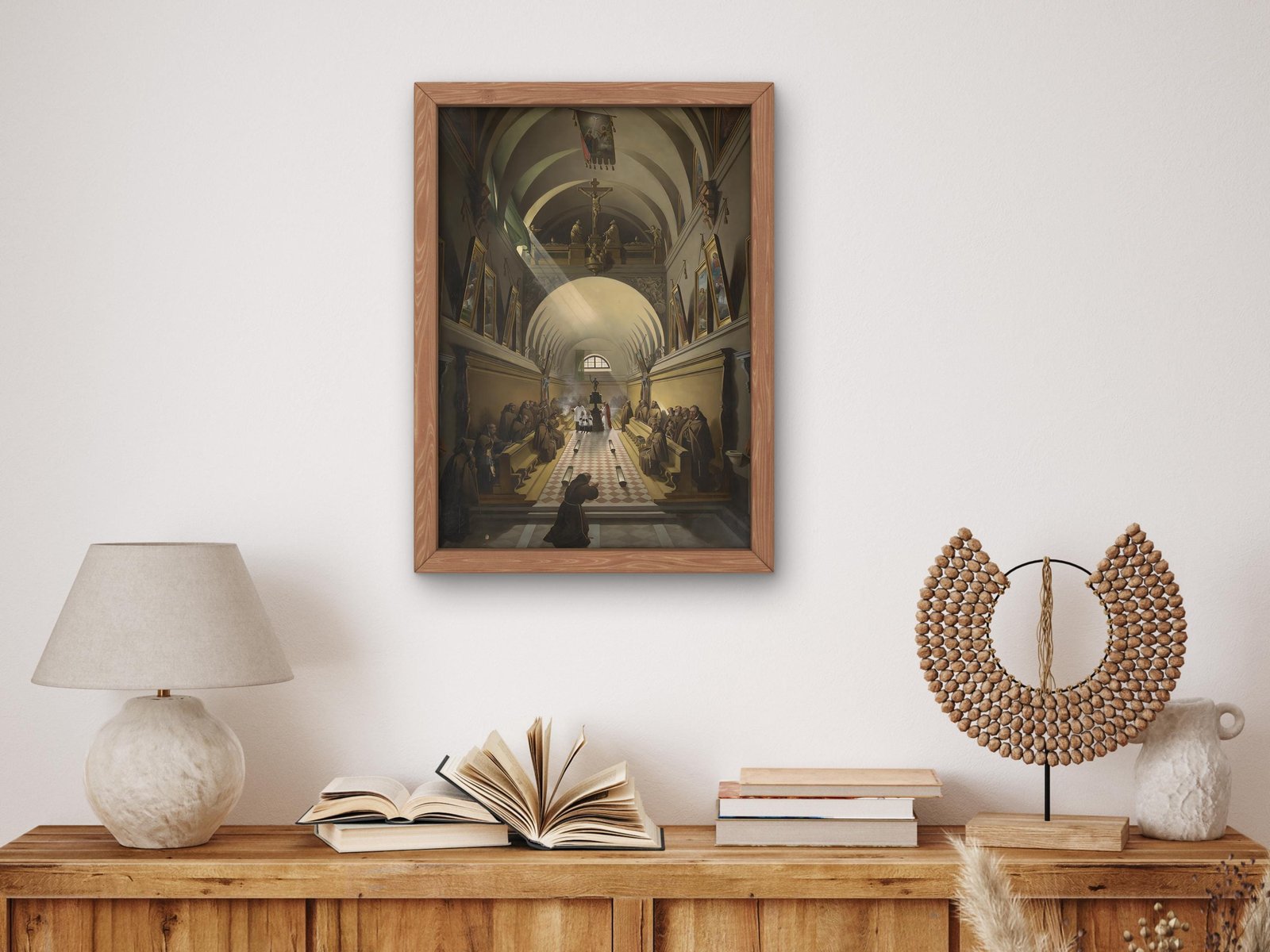 Interior of a Capuchin Convent by François-Marius Granet, 1825, Romanticism, fine art print