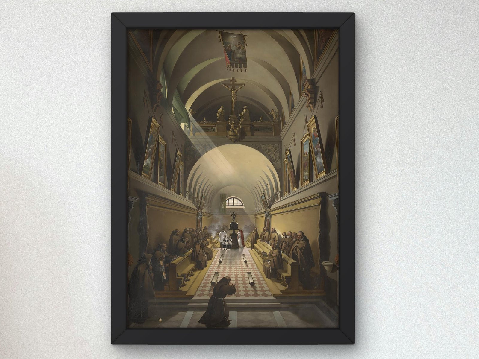 Interior of a Capuchin Convent by François-Marius Granet, 1825, Romanticism, fine art print