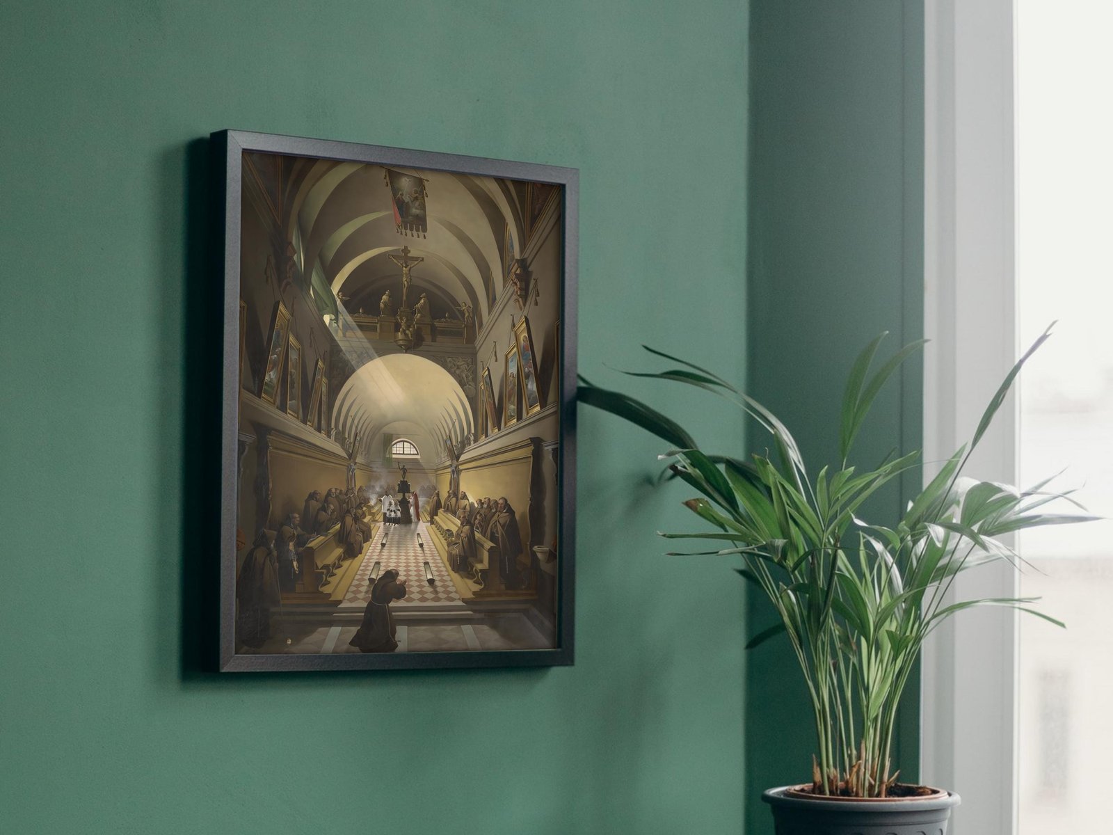Interior of a Capuchin Convent by François-Marius Granet, 1825, Romanticism, fine art print