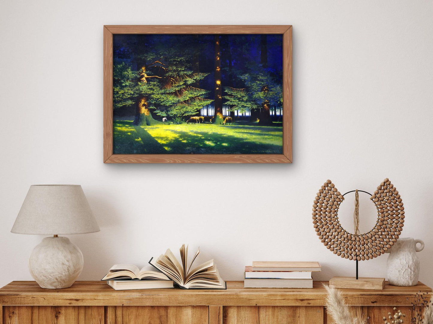 Interior of a Forest with Grazing Sheep by Paul Wilhelm Keller-Reutlingen, 1920, Realism and Naturalism, fine art print