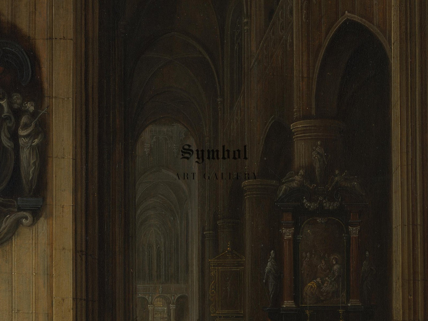 Interior of a Gothic Church at Night by Pieter Neeffs the Younger and Frans Francken III, 1660, Baroque and Chiaroscuro, fine art print