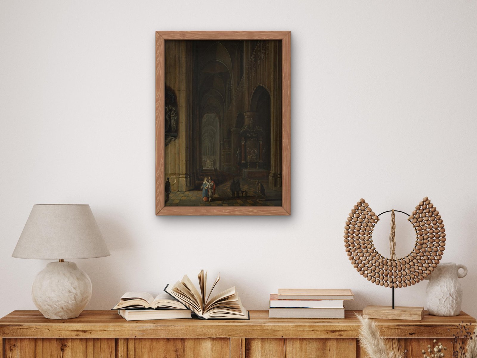 Interior of a Gothic Church at Night by Pieter Neeffs the Younger and Frans Francken III, 1660, Baroque and Chiaroscuro, fine art print