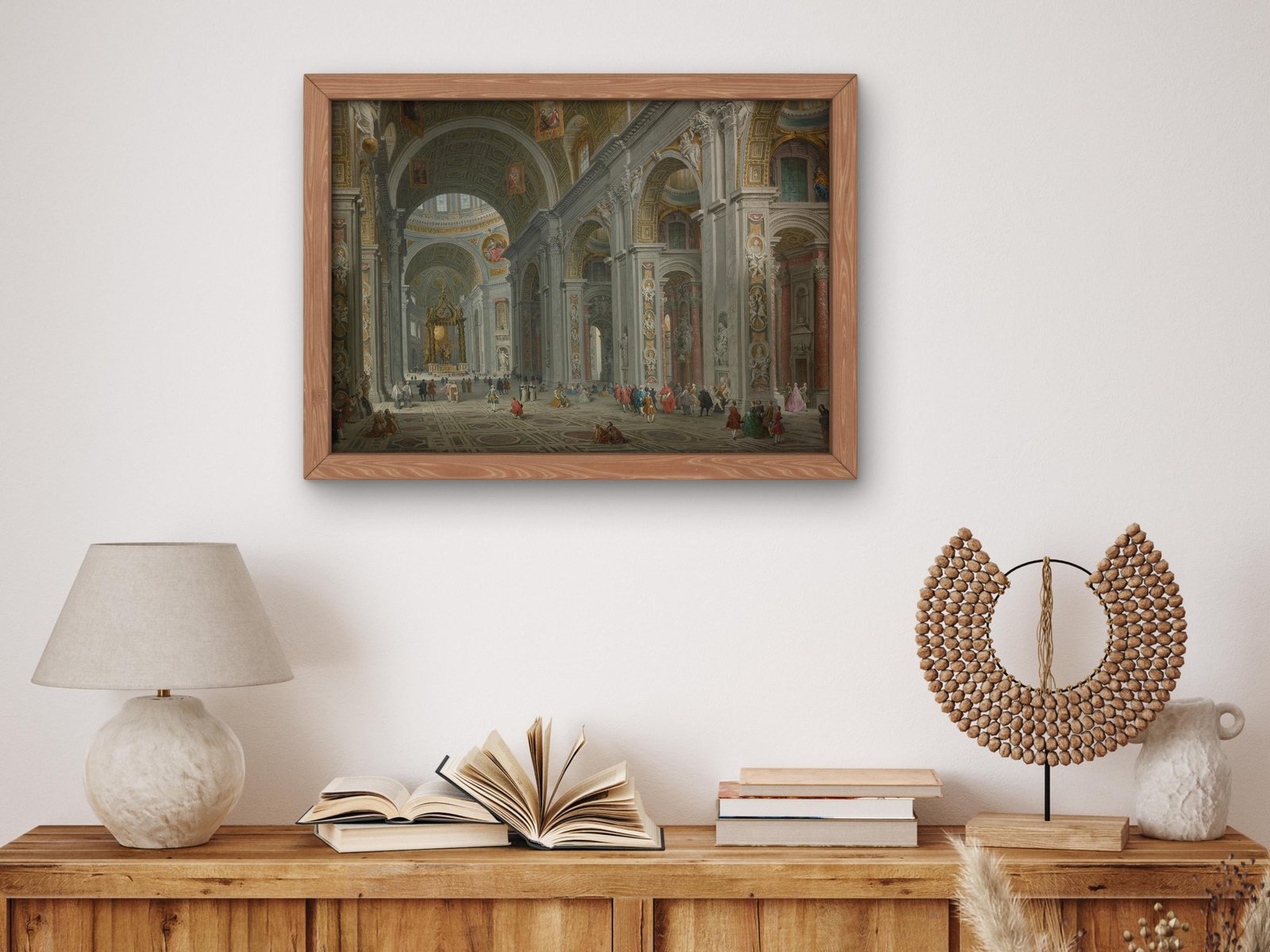 Interior of Saint Peter's Rome by Giovanni Paolo Panini, 1754, Rococo and Neoclassicism, fine art print