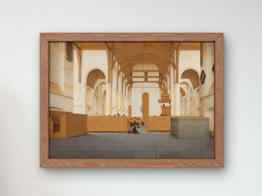 Interior of the Sint-Odulphuskerk in Assendelft by Pieter Jansz Saenredam, 1645, Baroque and Chiaroscuro, fine art print