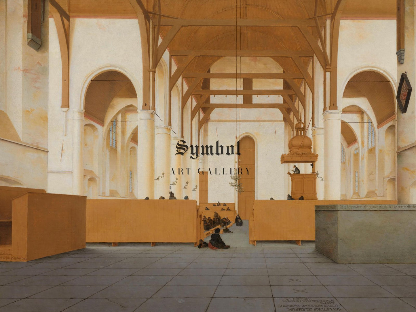 Interior of the Sint-Odulphuskerk in Assendelft by Pieter Jansz Saenredam, 1645, Baroque and Chiaroscuro, fine art print