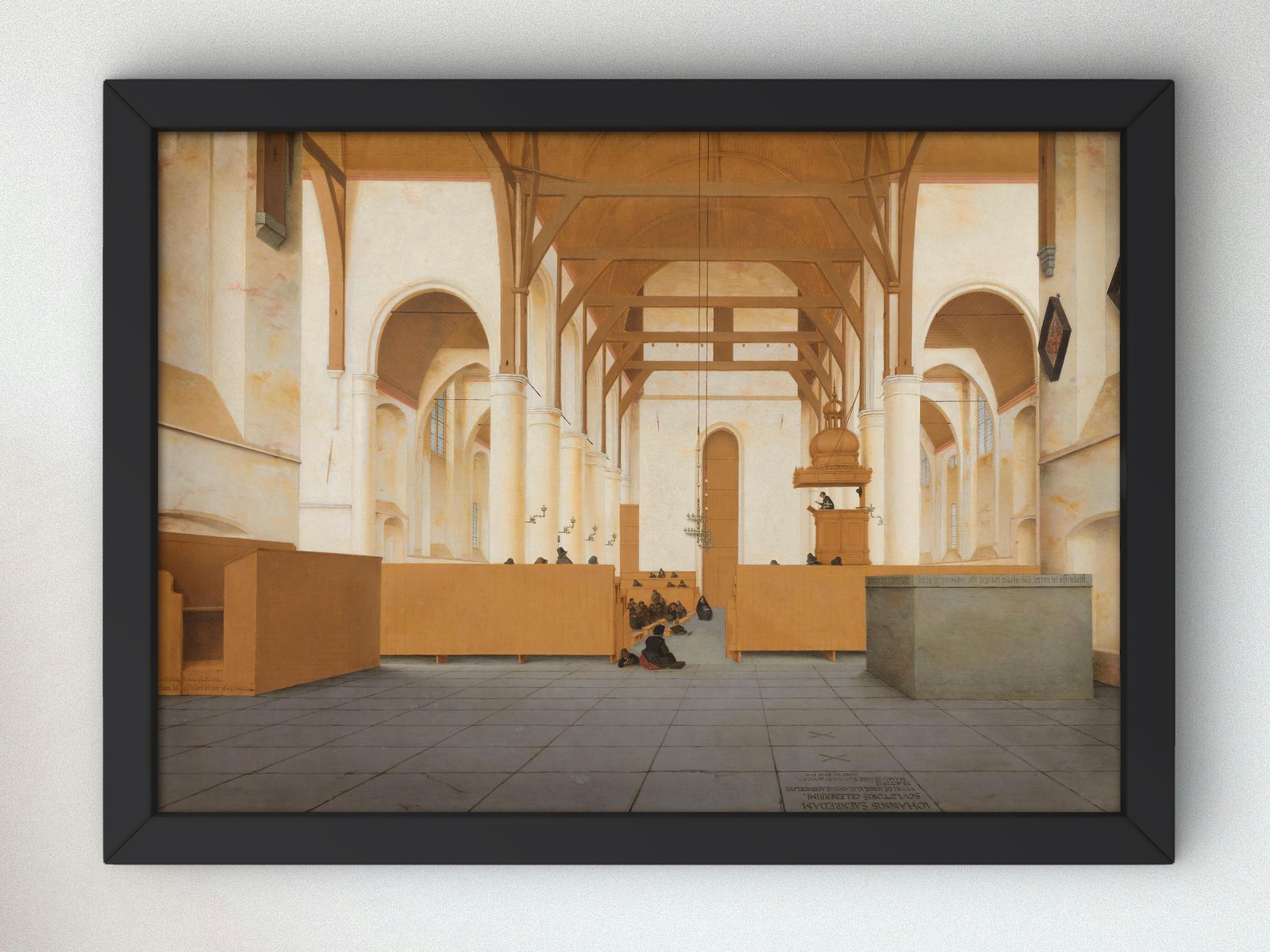 Interior of the Sint-Odulphuskerk in Assendelft by Pieter Jansz Saenredam, 1645, Baroque and Chiaroscuro, fine art print