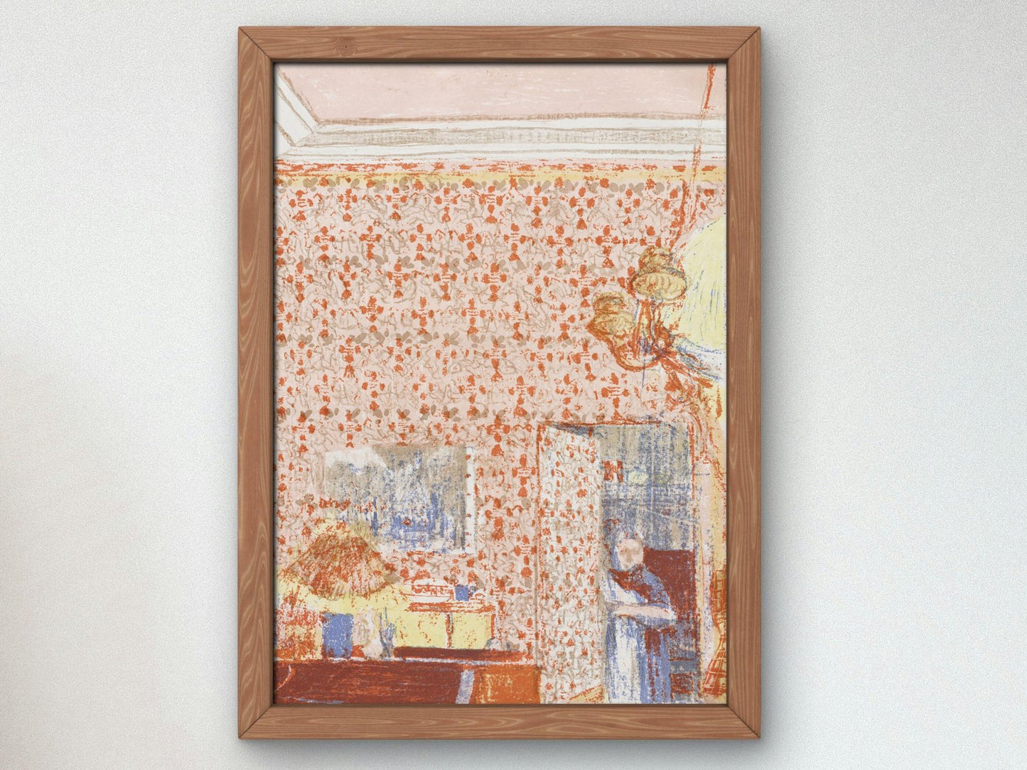 Interior with Pink Wallpaper I by Édouard Vuillard, 1899, Art Nouveau and Belle Époque, fine art print