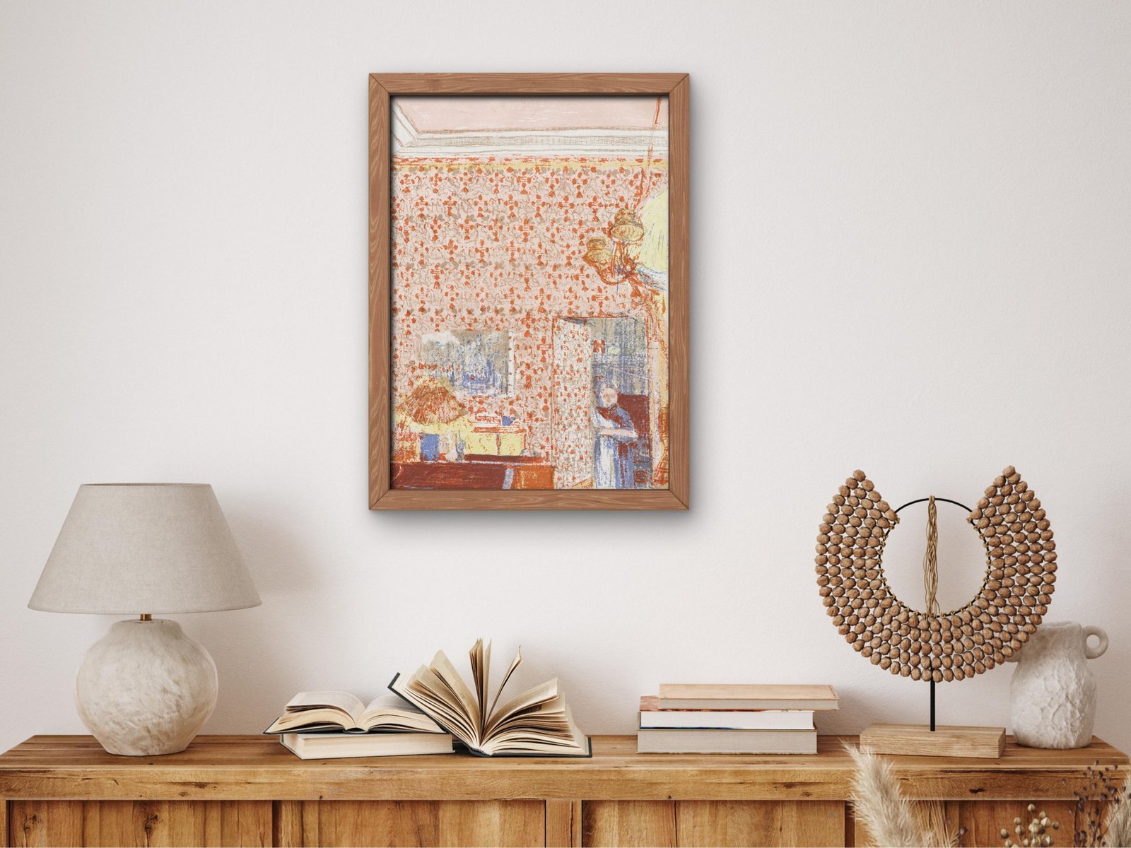 Interior with Pink Wallpaper I by Édouard Vuillard, 1899, Art Nouveau and Belle Époque, fine art print