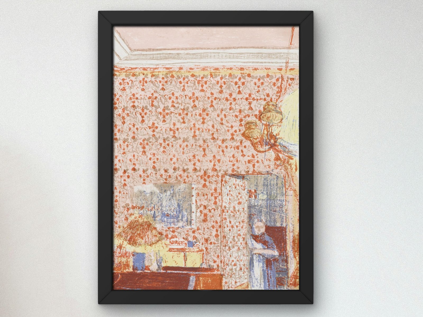 Interior with Pink Wallpaper I by Édouard Vuillard, 1899, Art Nouveau and Belle Époque, fine art print