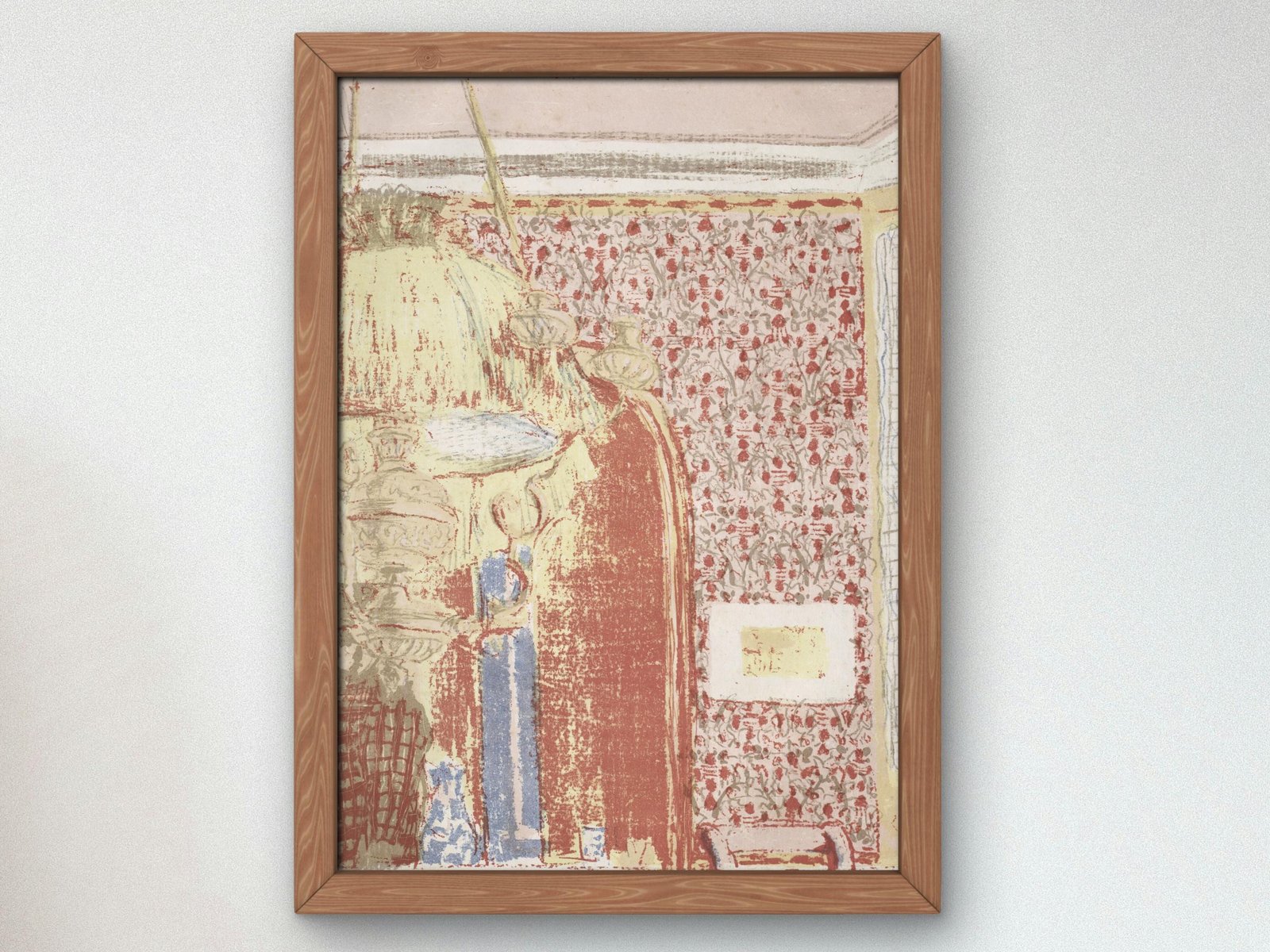 Interior with Pink Wallpaper II by Édouard Vuillard, 1899, Art Nouveau, fine art print