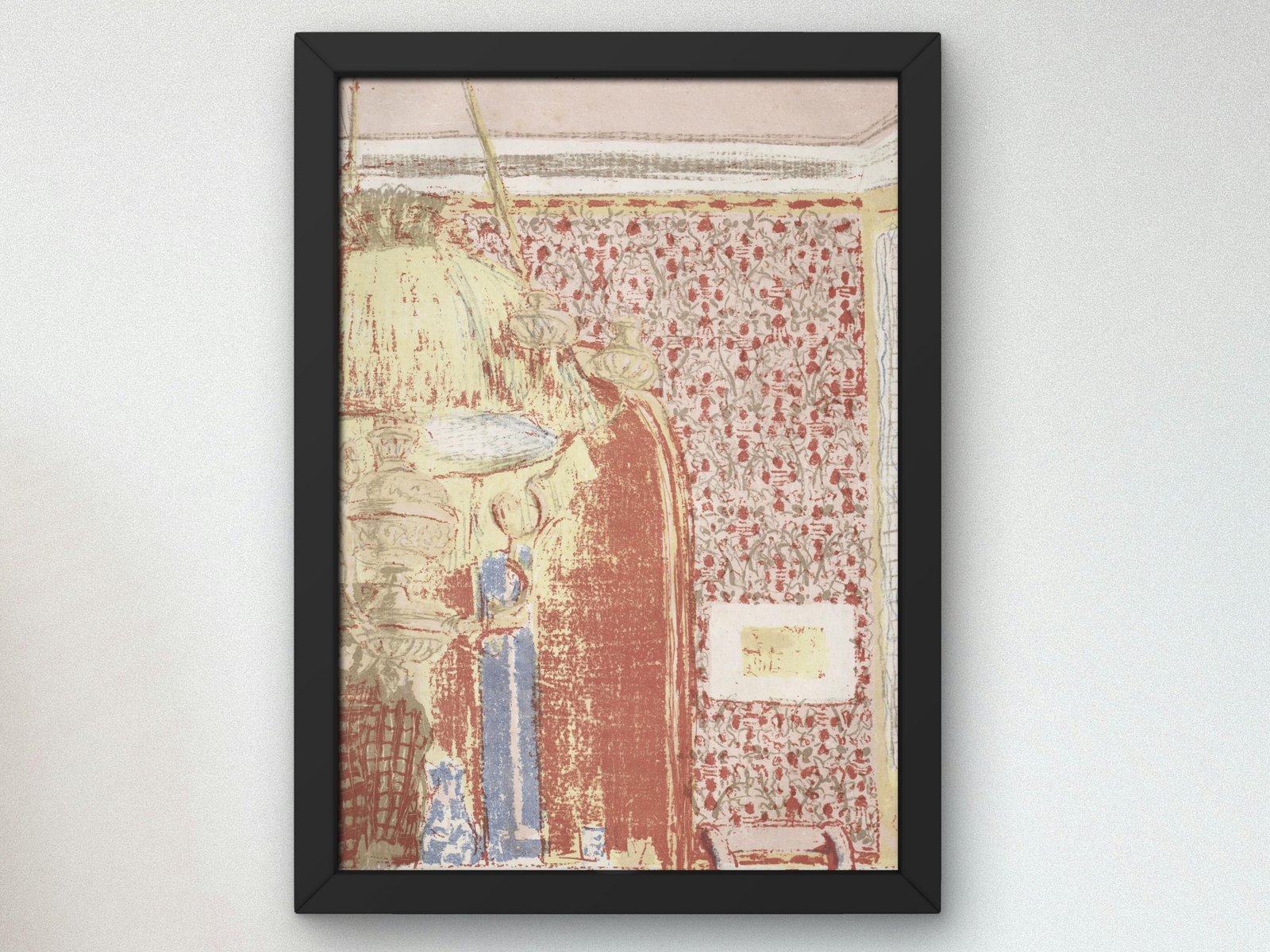 Interior with Pink Wallpaper II by Édouard Vuillard, 1899, Art Nouveau, fine art print