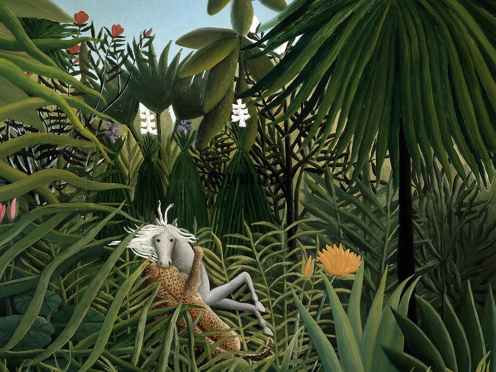 Jaguar Attacking a Horse by Henri Rousseau, 1910, Orientalism and Exoticism, fine art print