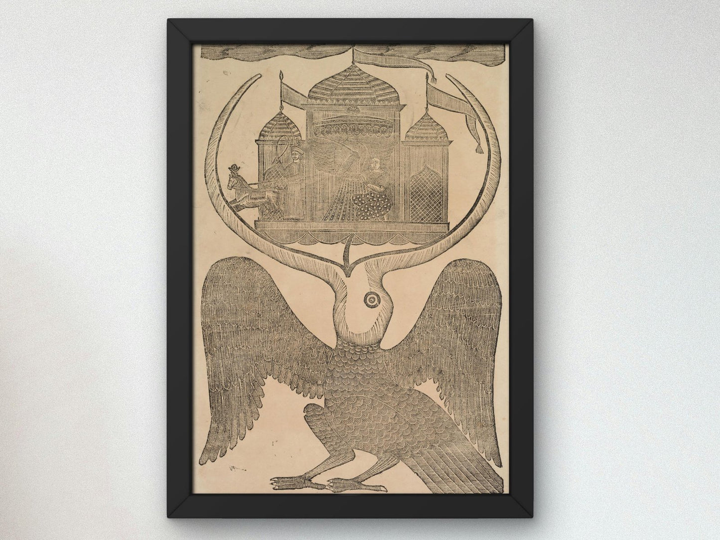 Jatayu hinders Ravana's chariot by Gobinda Chandra Roy, Mythology and Allegory, fine art print
