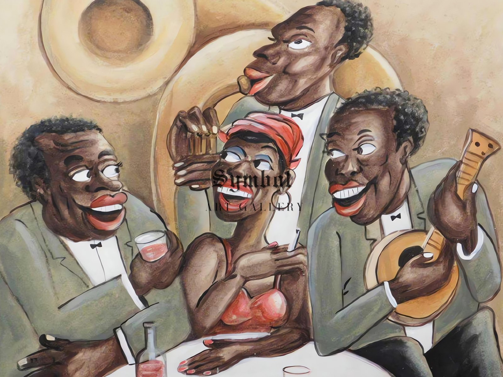 Jazz Scene by Miguel Covarrubias, 1947, Art Deco and American Modernism, fine art print