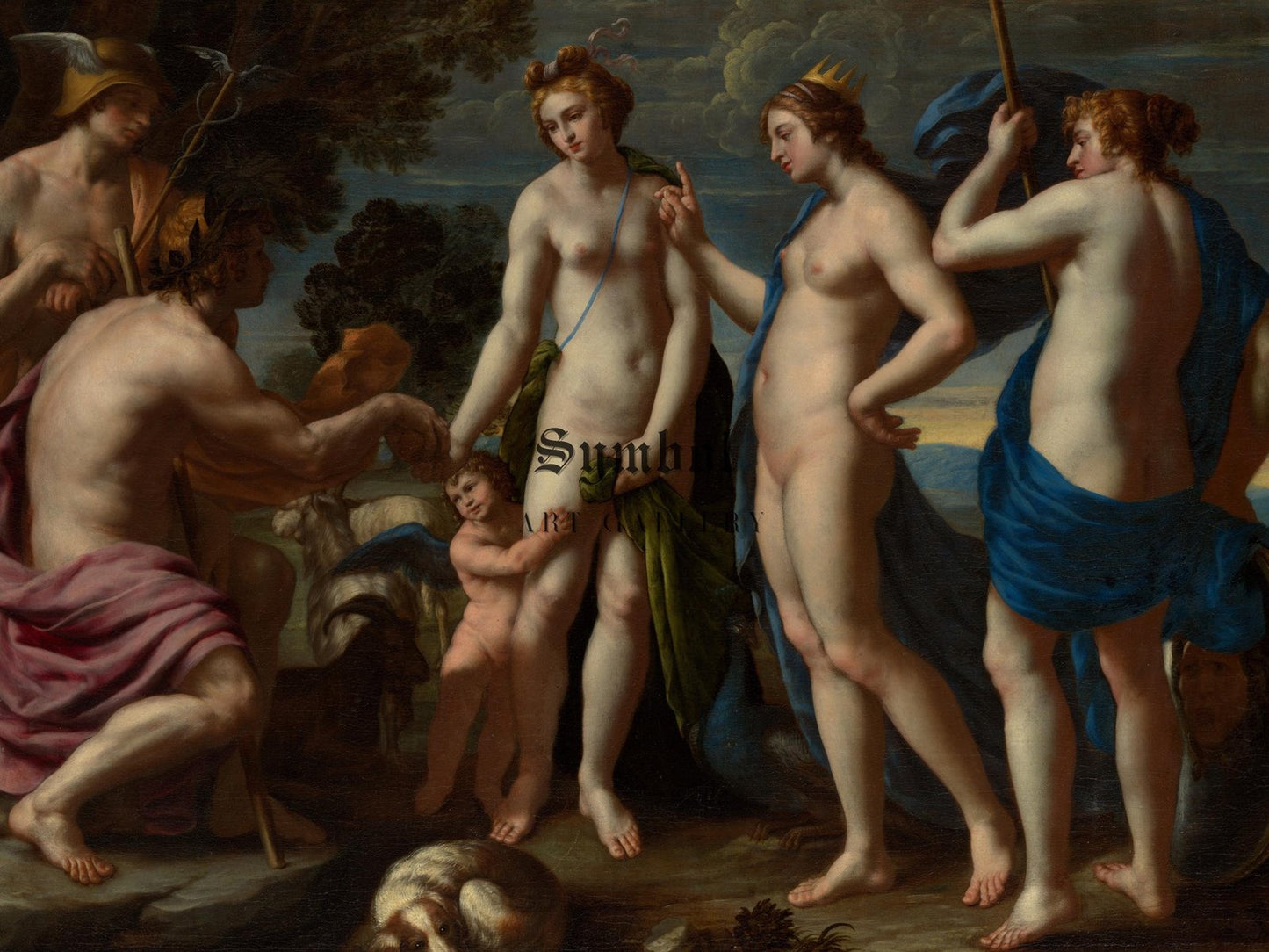 Judgment of Paris by Alessandro Turchi, 1640, Baroque and Chiaroscuro, fine art print