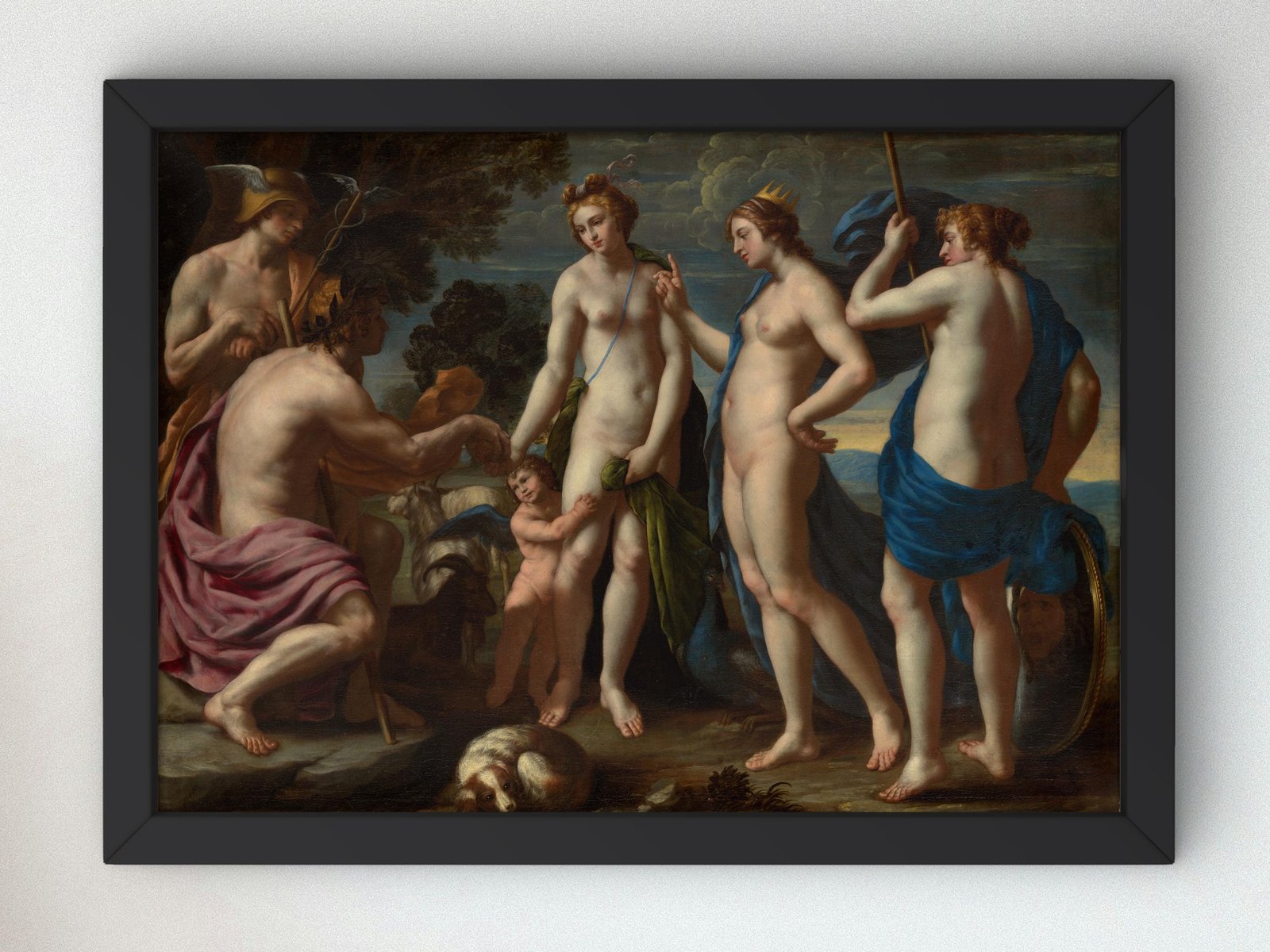 Judgment of Paris by Alessandro Turchi, 1640, Baroque and Chiaroscuro, fine art print