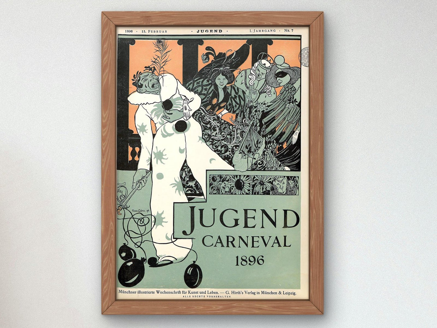 Jugend magazine cover, 1896, Art Nouveau and Belle Époque, fine art print