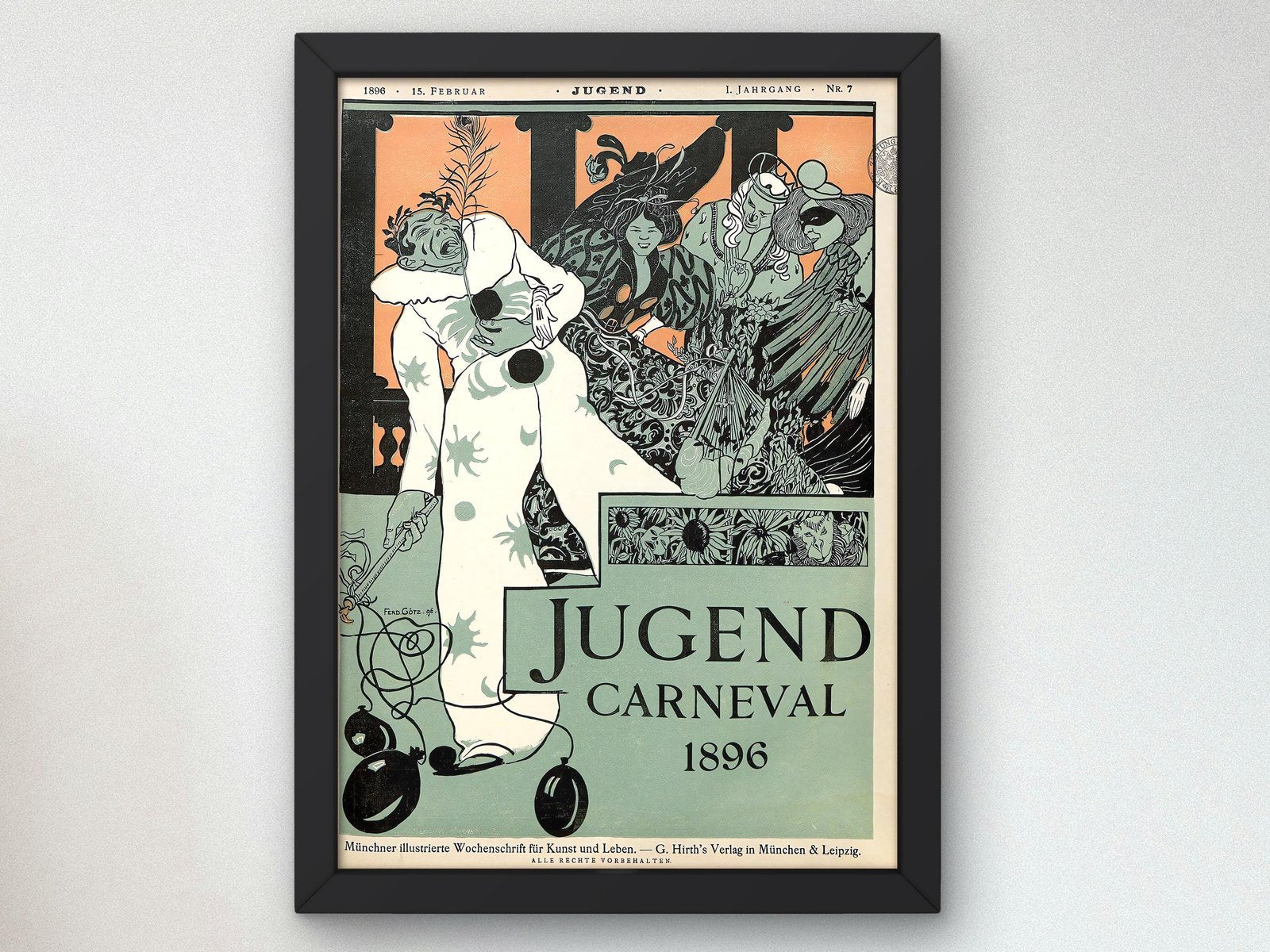 Jugend magazine cover, 1896, Art Nouveau and Belle Époque, fine art print