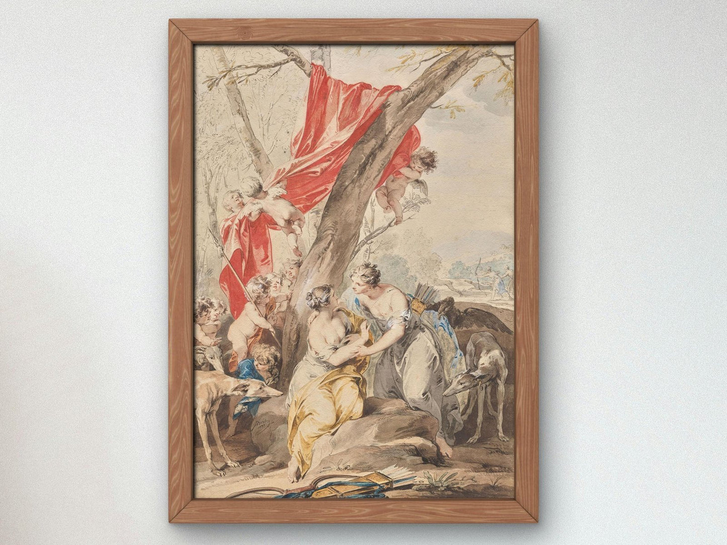 Jupiter in the Guise of Diana and Callisto by Jacob de Wit, 1733, Rococo and Neoclassicism, fine art print