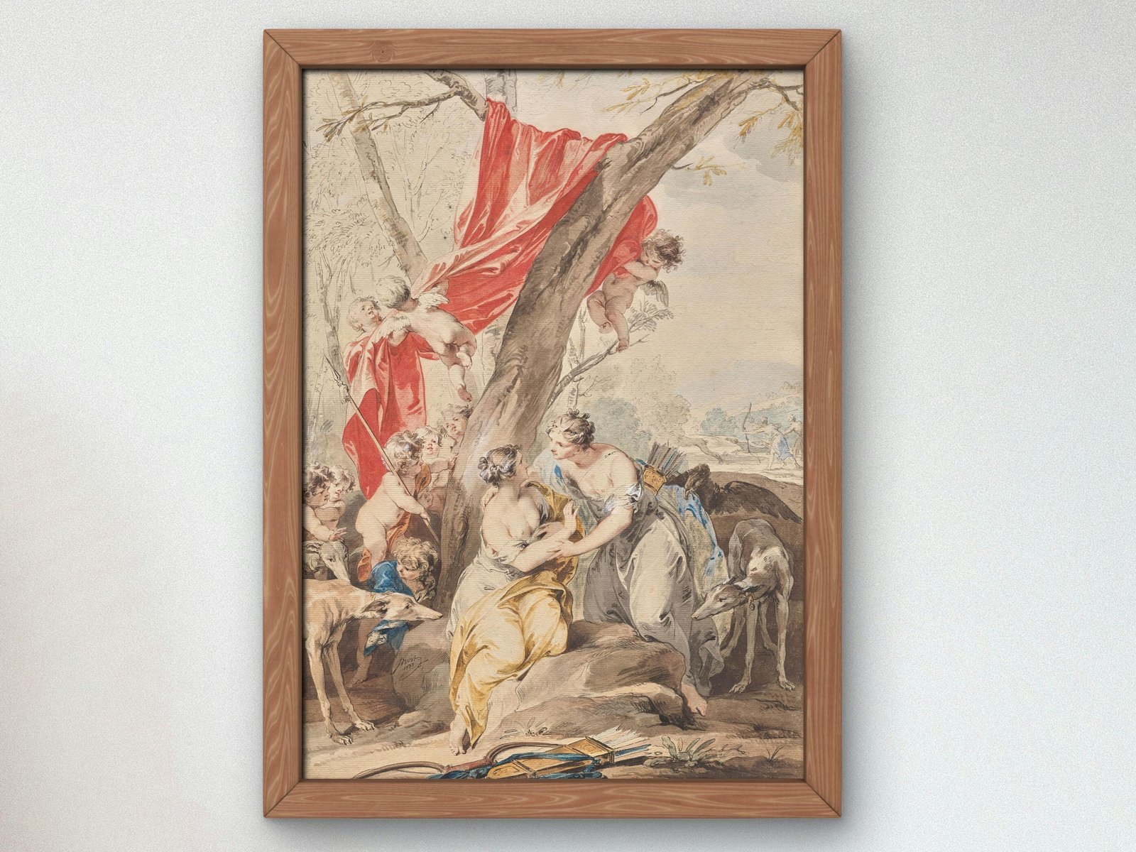 Jupiter in the Guise of Diana and Callisto by Jacob de Wit, 1733, Rococo and Neoclassicism, fine art print