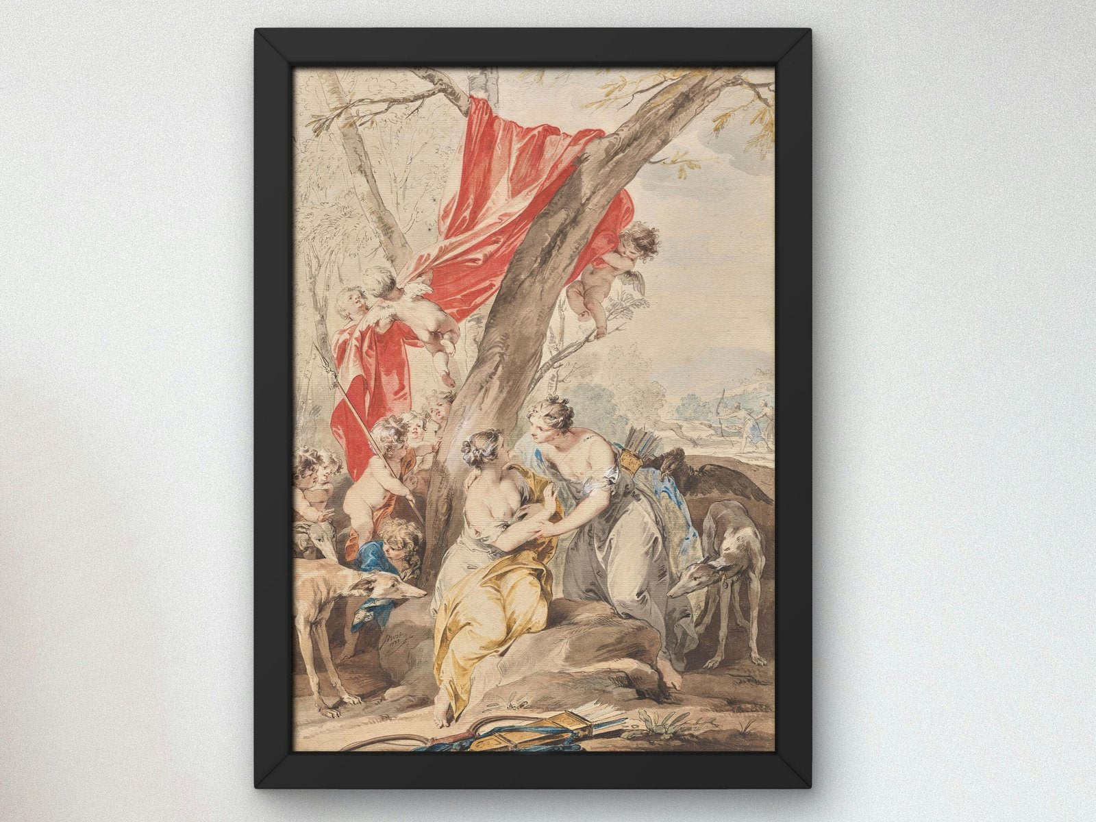 Jupiter in the Guise of Diana and Callisto by Jacob de Wit, 1733, Rococo and Neoclassicism, fine art print