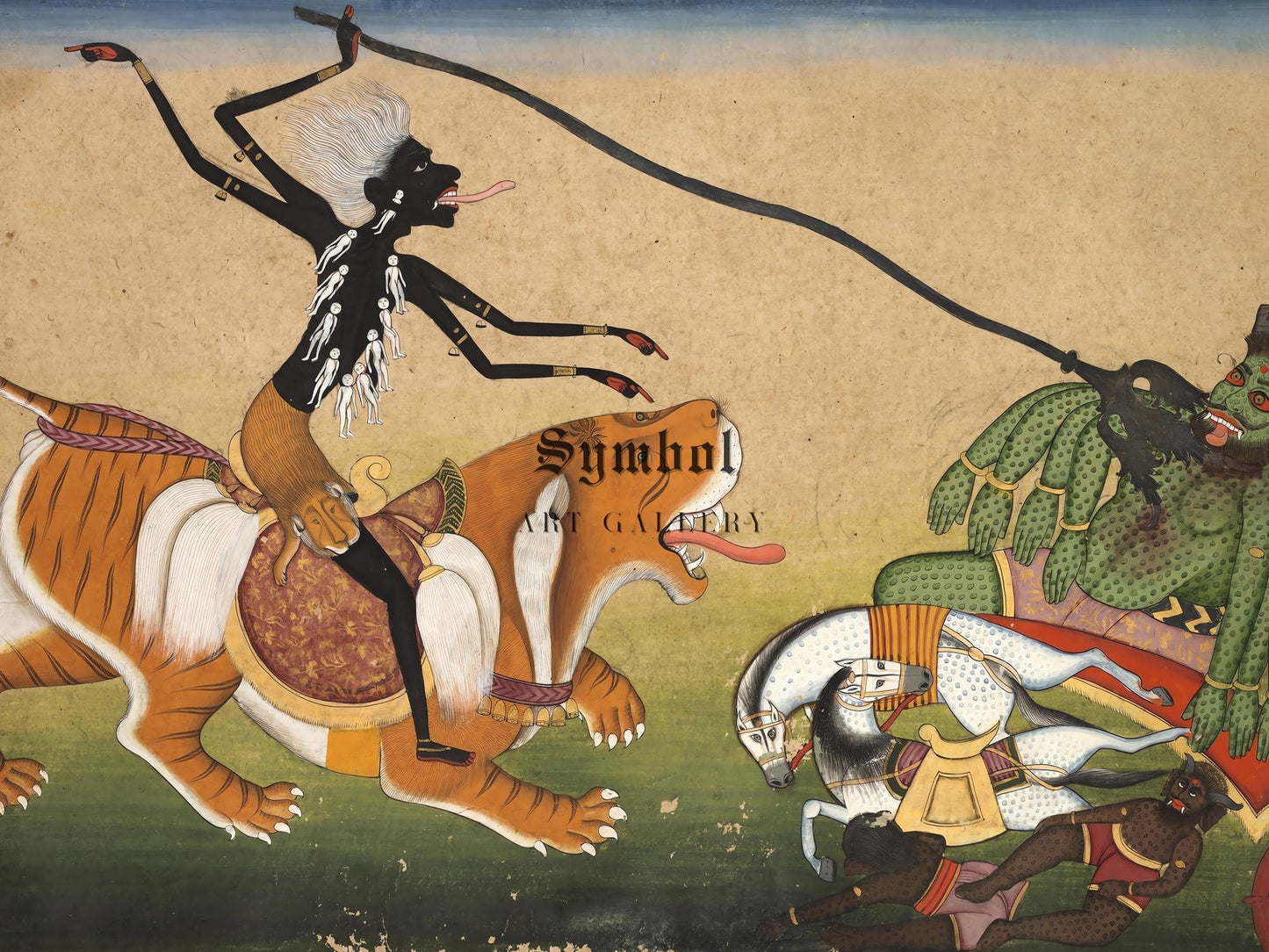 Kali Attacking Nisumbha by Unknown Artist, 1740, Orientalism and Exoticism, fine art print