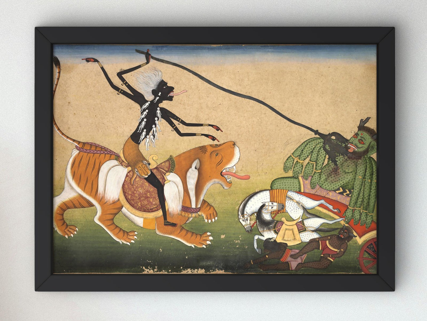Kali Attacking Nisumbha by Unknown Artist, 1740, Orientalism and Exoticism, fine art print