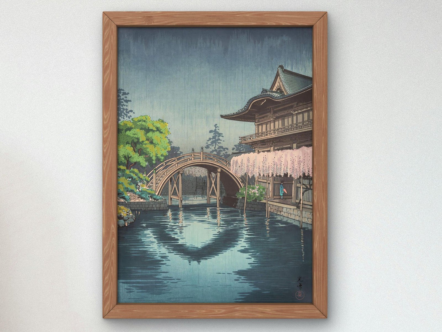 Kameido Tenmangu Shrine by Tsuchiya Koitsu, 1935, Japanese Woodblock Prints, fine art print