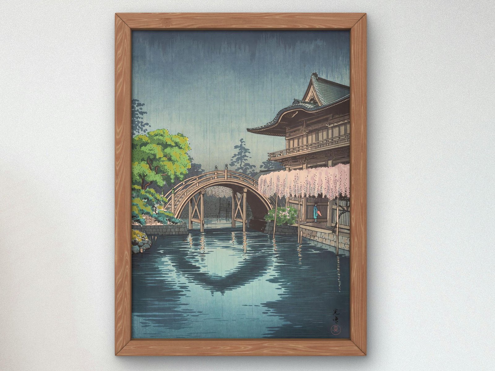 Kameido Tenmangu Shrine by Tsuchiya Koitsu, 1935, Japanese Woodblock Prints, fine art print