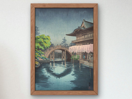 Kameido Tenmangu Shrine by Tsuchiya Koitsu, 1935, Japanese Woodblock Prints, fine art print