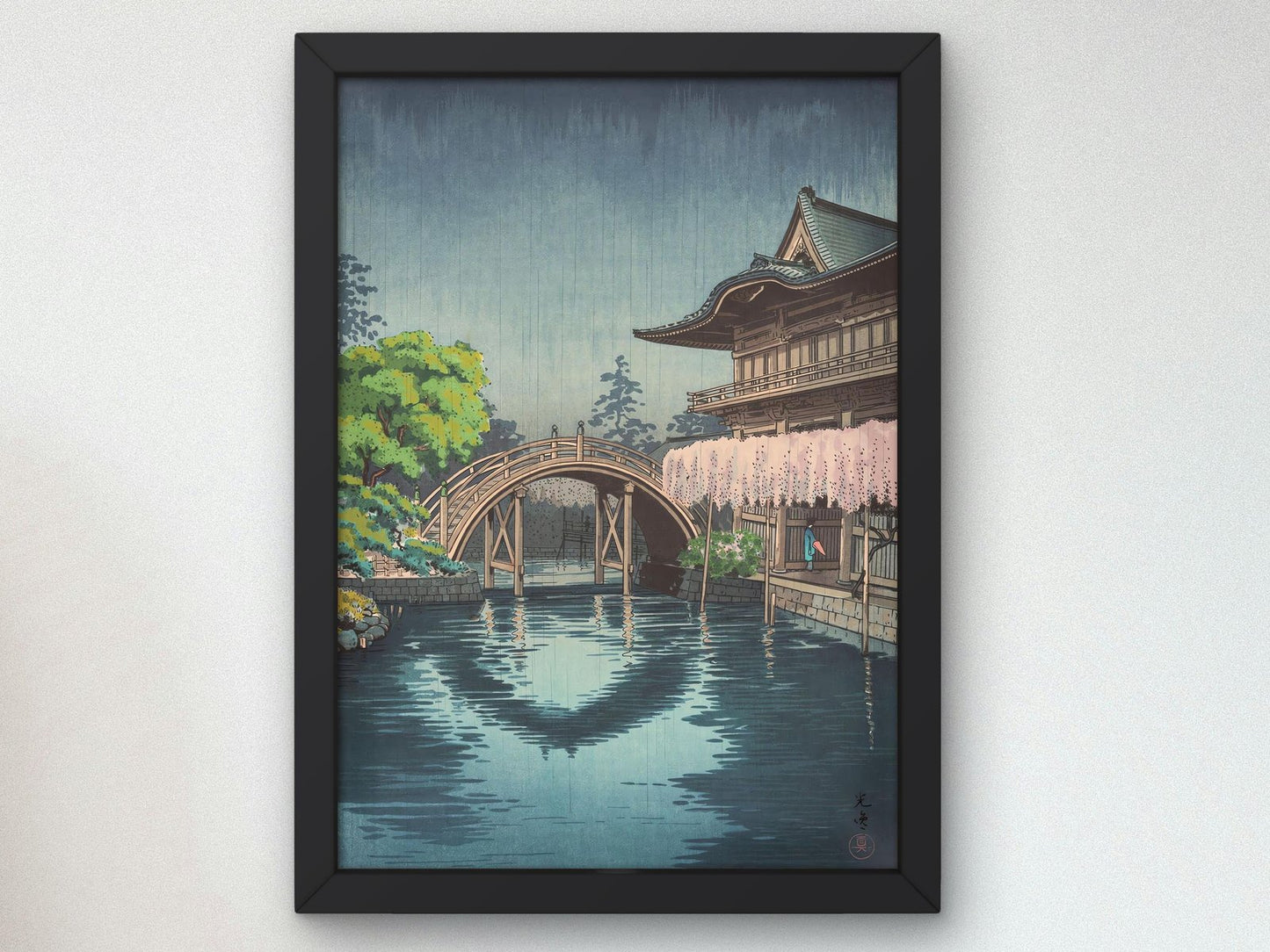 Kameido Tenmangu Shrine by Tsuchiya Koitsu, 1935, Japanese Woodblock Prints, fine art print