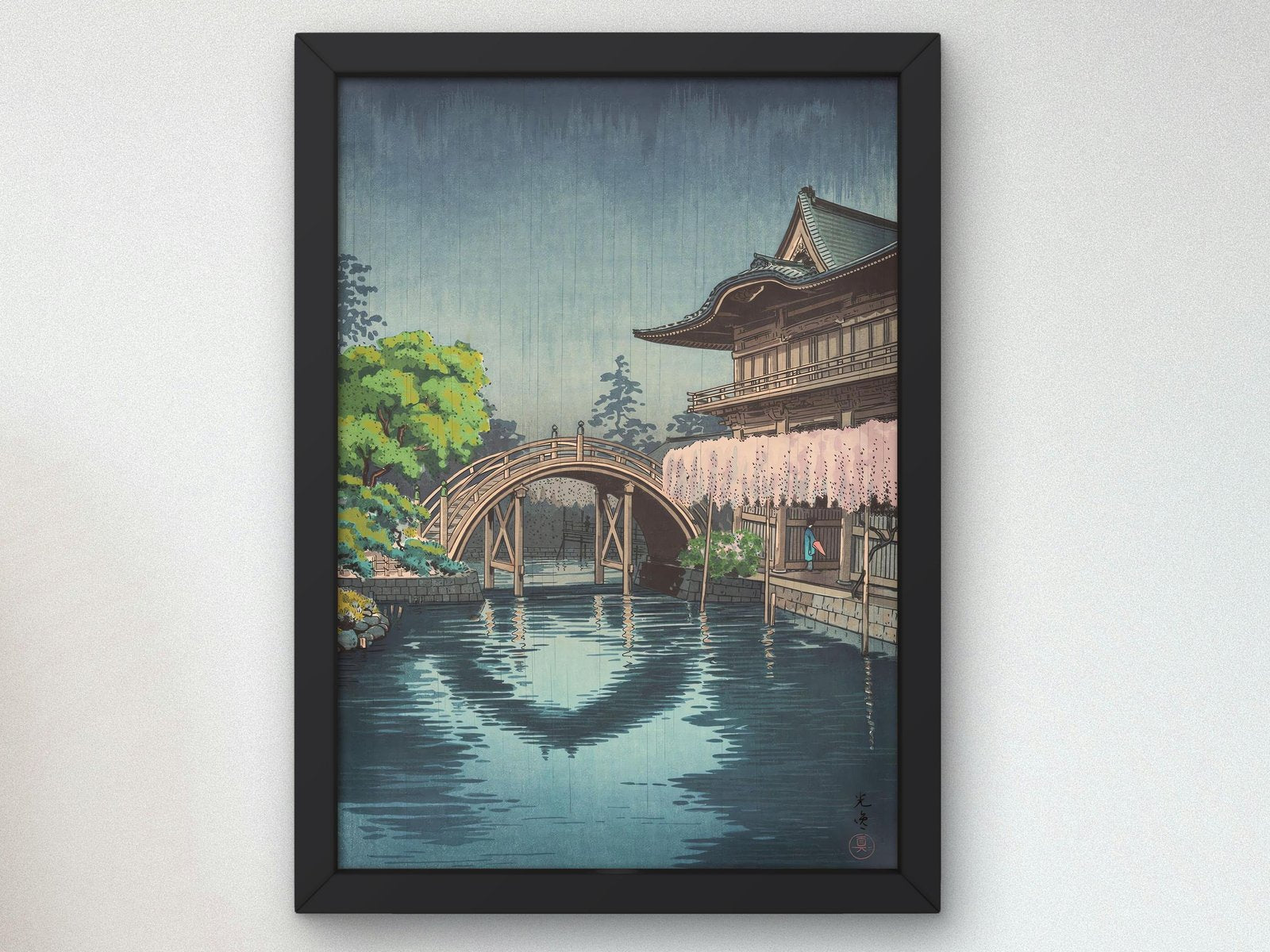 Kameido Tenmangu Shrine by Tsuchiya Koitsu, 1935, Japanese Woodblock Prints, fine art print