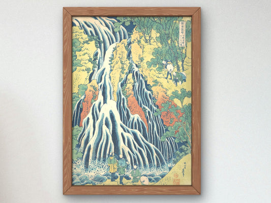 Kirifuri Waterfall at Kurokami Mountain by Hokusai, 1832, Japanese Woodblock Prints, fine art print