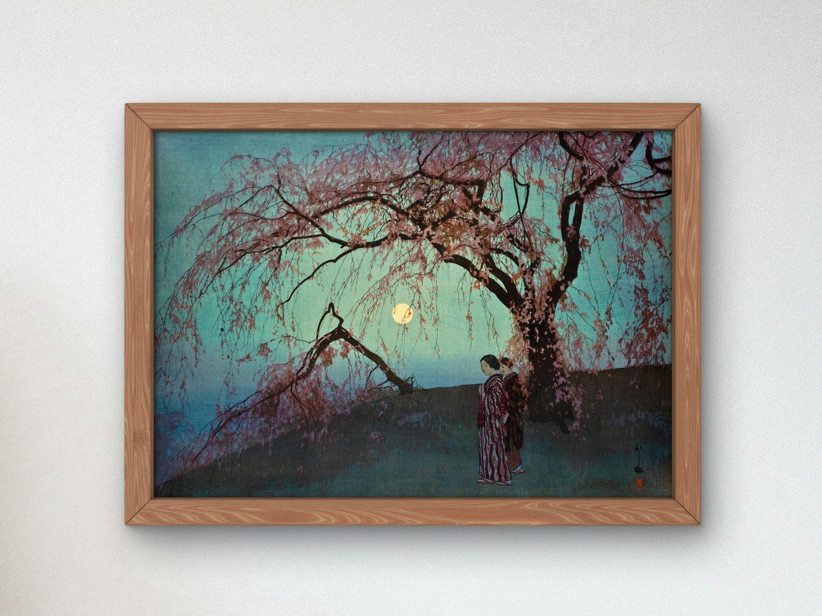Kumoi Zakura by Hiroshi Yoshida, 1920, Japanese Woodblock Prints, fine art print