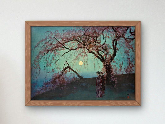 Kumoi Zakura by Hiroshi Yoshida, 1920, Japanese Woodblock Prints, fine art print