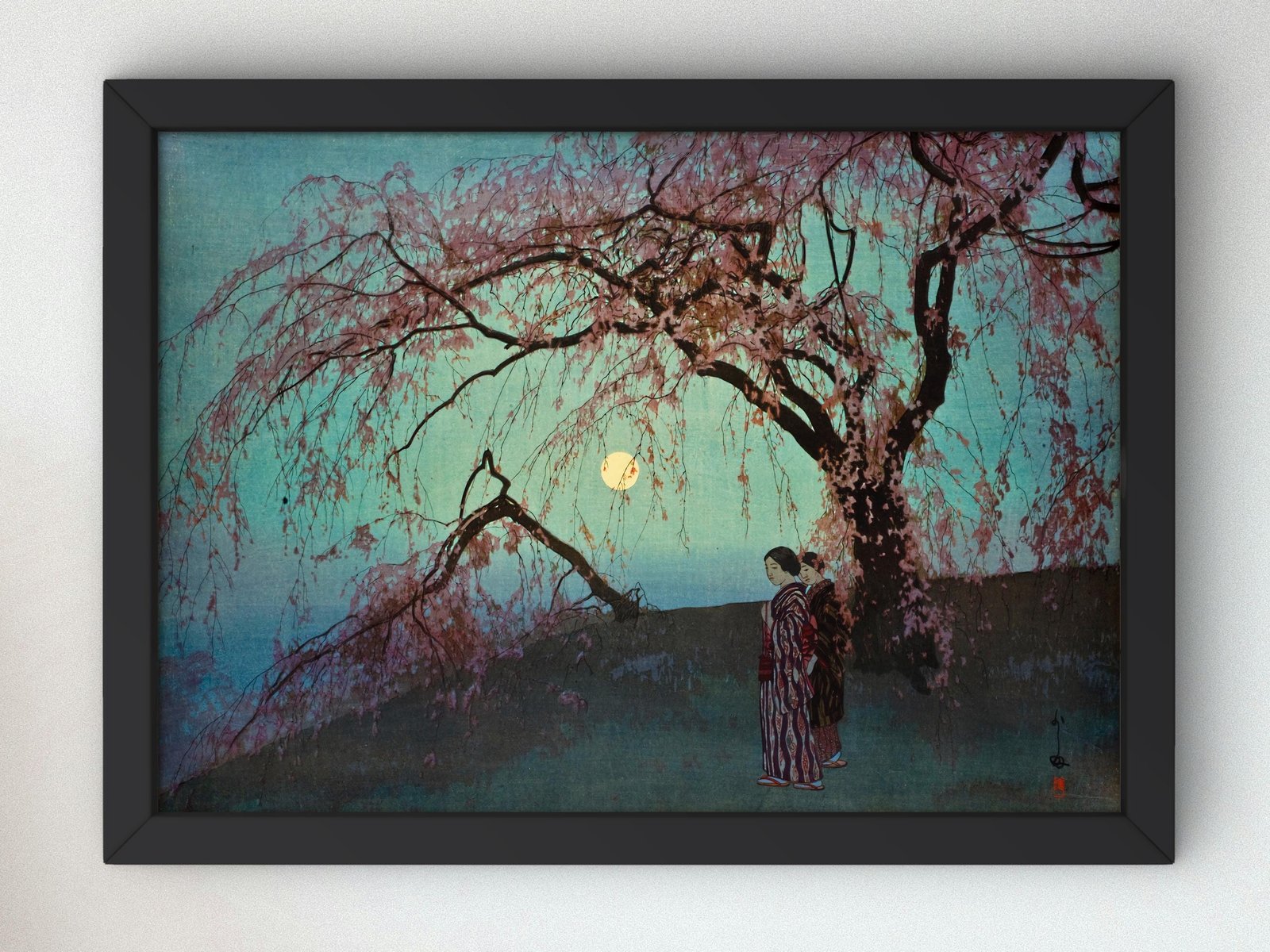 Kumoi Zakura by Hiroshi Yoshida, 1920, Japanese Woodblock Prints, fine art print