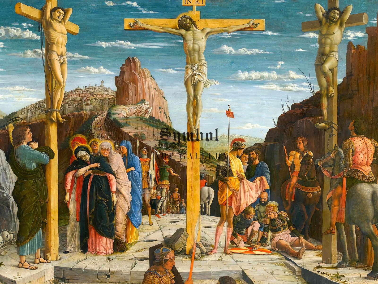La Crucifixion by Andrea Mantegna, 1457, Renaissance, fine art print