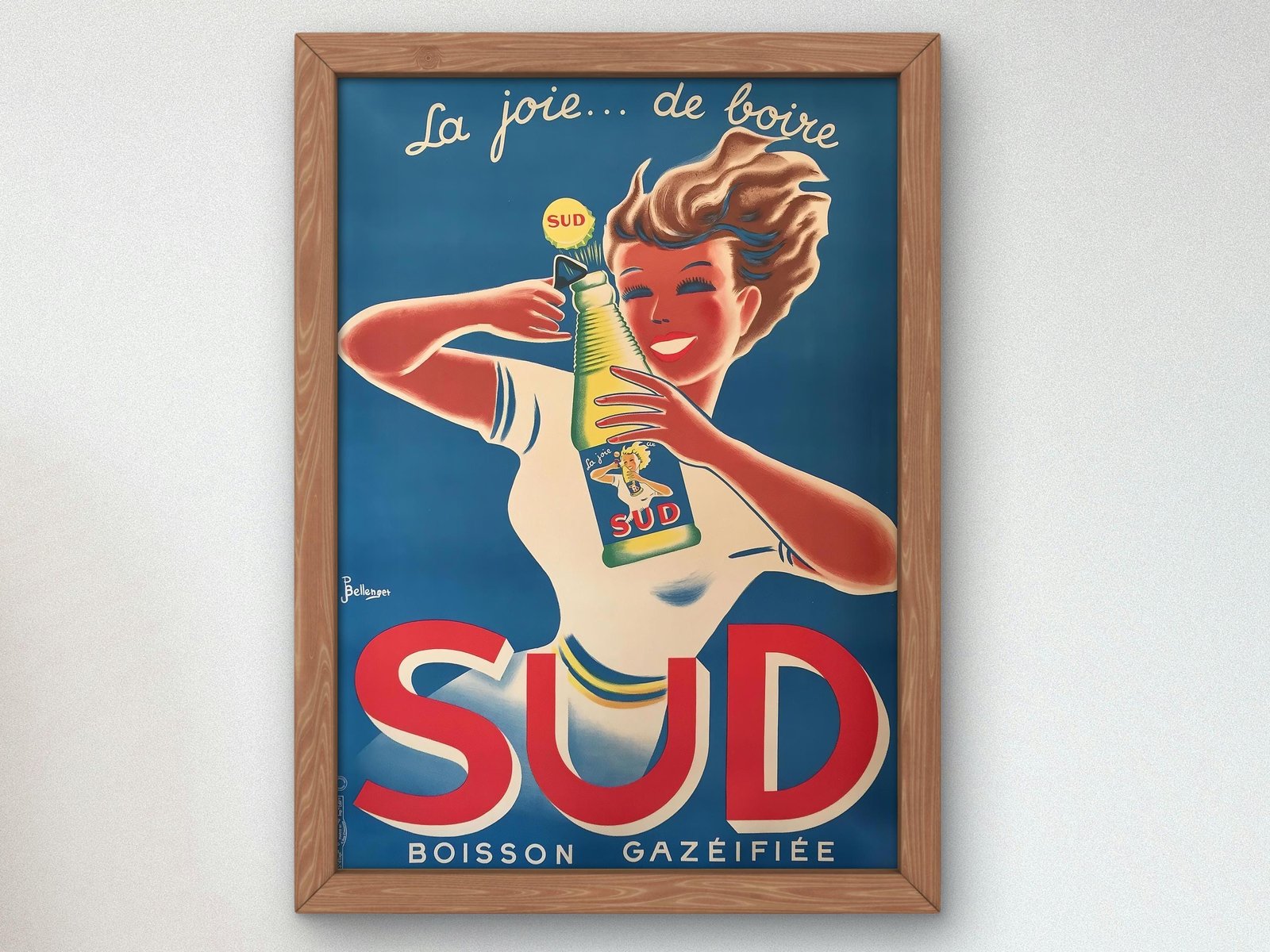 La joie de Boire Sud by P. Bellenger, 1945, Vintage Ads and Posters, fine art print