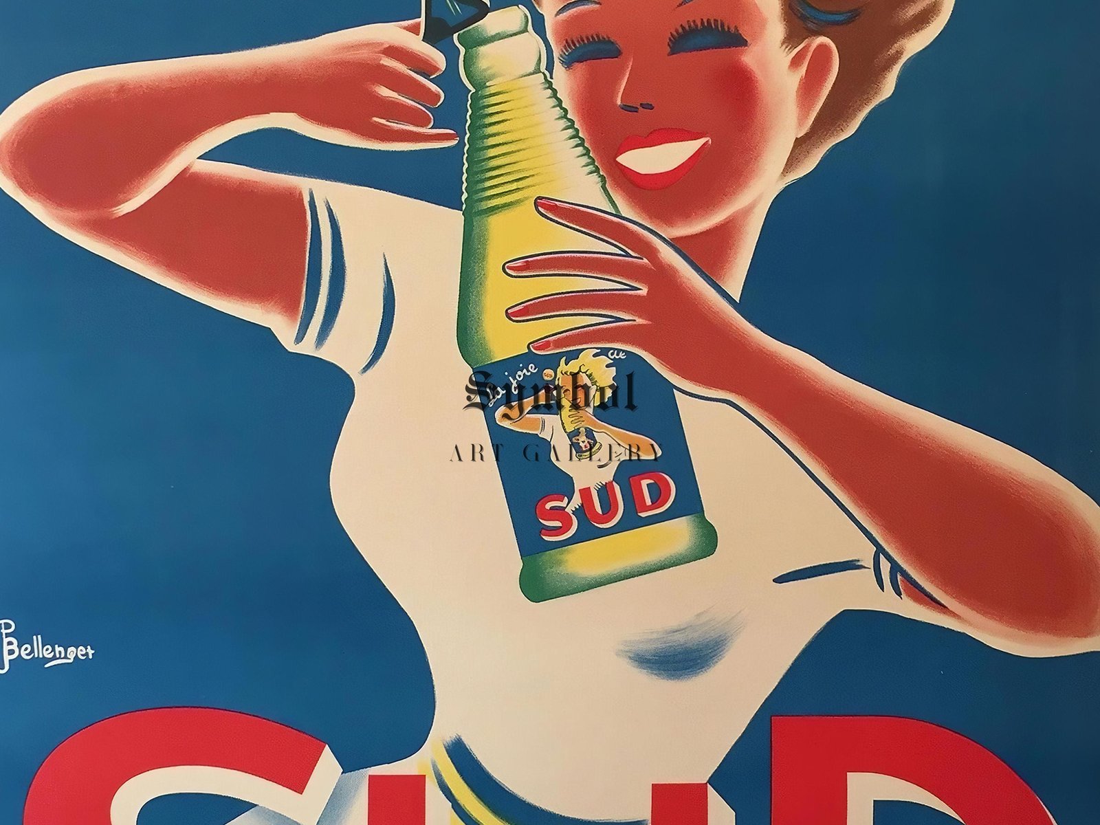 La joie de Boire Sud by P. Bellenger, 1945, Vintage Ads and Posters, fine art print
