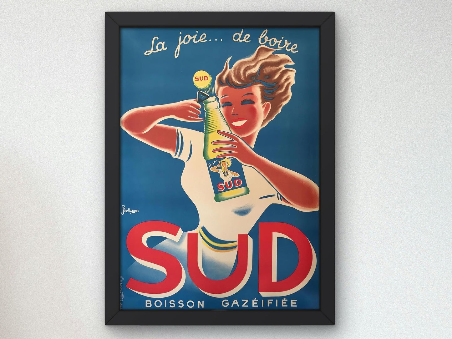La joie de Boire Sud by P. Bellenger, 1945, Vintage Ads and Posters, fine art print